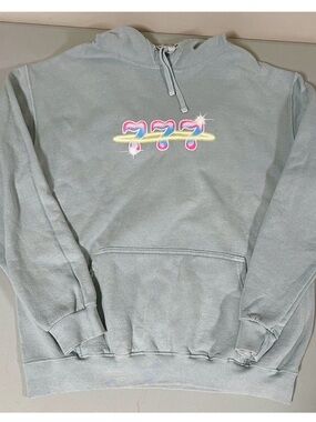 Blue ‘777’ Angel Number Luck Graphic Sweater Sweatshirt Pullover Hoodie Size S ✨